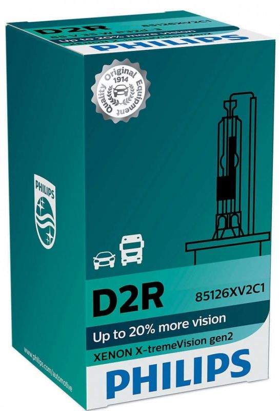 Лампа ксенонова Philips D2R X-tremeVision +150%, 4800K gen2, 1шт/картон