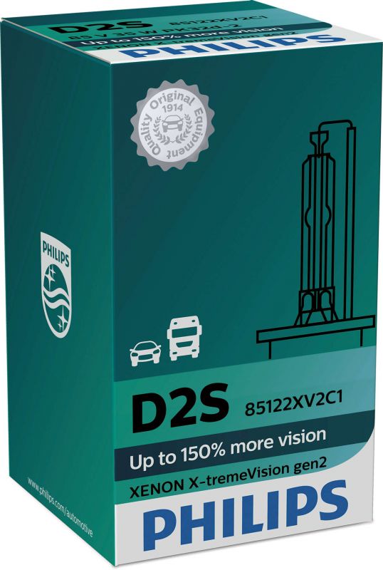 Лампа ксенонова Philips D2S X-tremeVision +150%, 4800K gen2, 1шт/картон