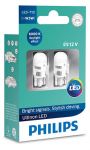 Лампа автомобільна світлодіодна Philips W5W Ultinon 6000K 12V, 2шт/блістер