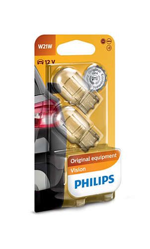 Лампа розжарювання Philips W21W Vision, 2шт/блістер