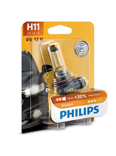 Лампа галогенна Philips H11 Vision, 3200K, 1шт/блістер