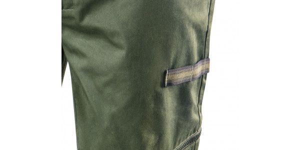 Штани робочі NEO CAMO Olive, розмір L (52), 255 г/м2, профільовані коліна з виточкою, внутрішнє регулювання поясу, міцні кишені та петлі для інструменту, оливкові