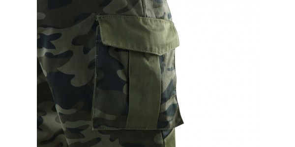 Штани робочі NEO CAMO, розмір M (50), 255 г/м2, профільовані коліна з відсіком для наколінників, потрійні внутрішні шви, еластична конструкція пояса, міцні кишені, камуфляжні