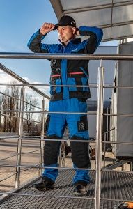 Куртка робоча NEO HD+, розмір M (50), 275 г/м2, 100% бавовна, високий комір, регулювання манжет, комбіновані багатофункціональні кишені на блискавці та липучках, чорно-синя