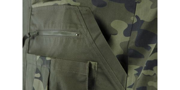 Куртка робоча NEO CAMO, розмір S (48), 255 г/м2, високий комір, регулювання манжет, комбіновані багатофункціональні кишені на блискавці та липучках, камуфляжна