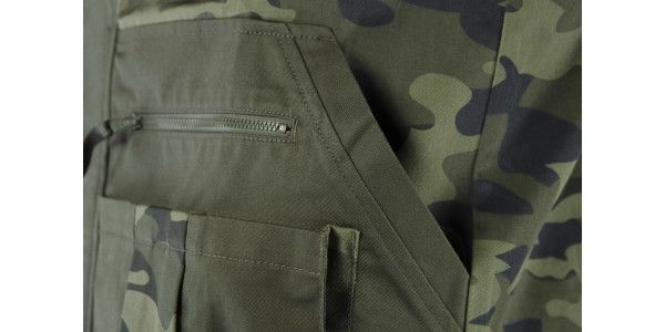 Куртка робоча NEO CAMO, розмір XL (54), 255 г/м2, високий комір, регулювання манжет, комбіновані багатофункціональні кишені на блискавці та липучках, камуфляжна