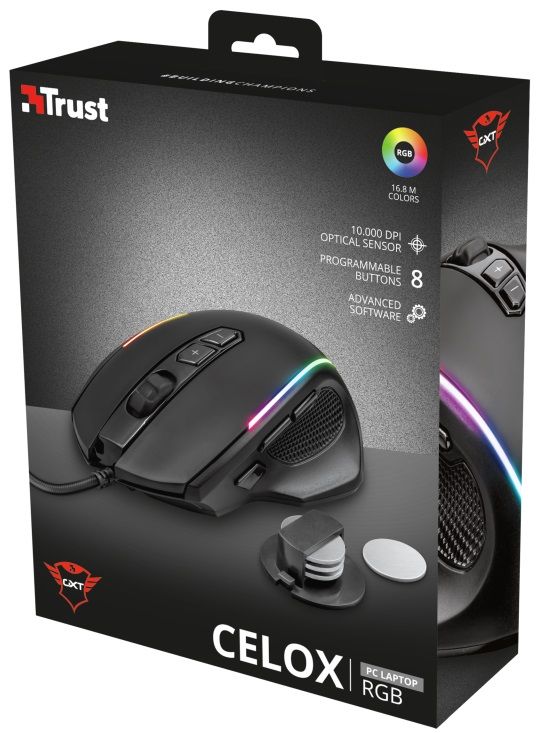 Миша Trust GXT165 CELOX RGB USB Black