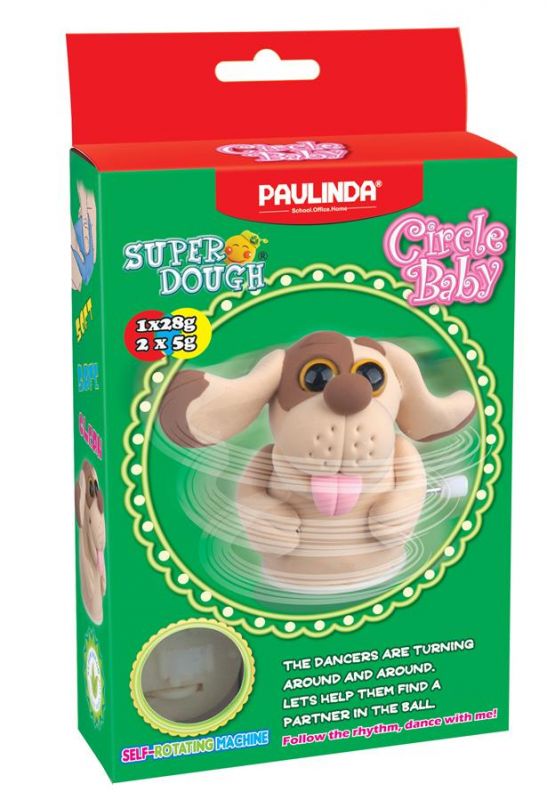 Маса для ліплення Paulinda Super Dough Circle Baby Собака заводний механізм, коричнева PL-081177-6