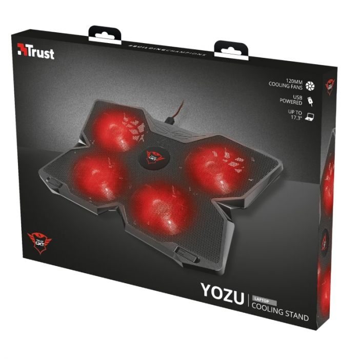 Підставка для ноутбука Trust GXT278 YOZU COOLING (17.3") RED LED Black
