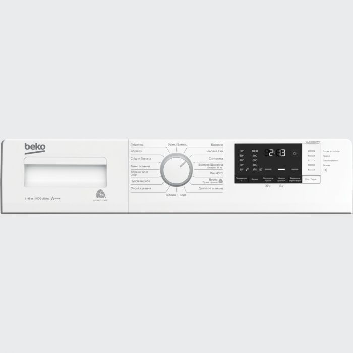 Пральна машина з фронт. зав. BEKO WUE6512XWW, 6кг, 1000, A+++, 40см, Дисплей, Білий