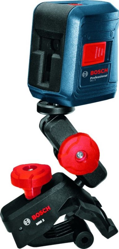 Нівелір лазерний Bosch GLL 2 + MM2, точність ± 0.3 мм на 30м, до 15 м, 0.5 кг