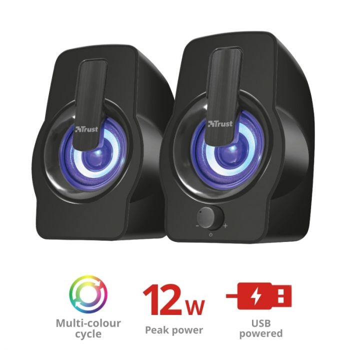 Акустична система (Колонки) Trust 2.0 Gemi RGB USB Black