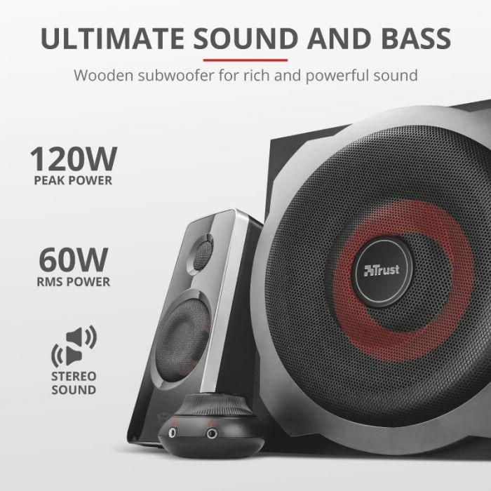 Акустична система (Колонки) Trust 2.1 GXT 38 Tytan Ultimate Bass Speaker Set BLACK