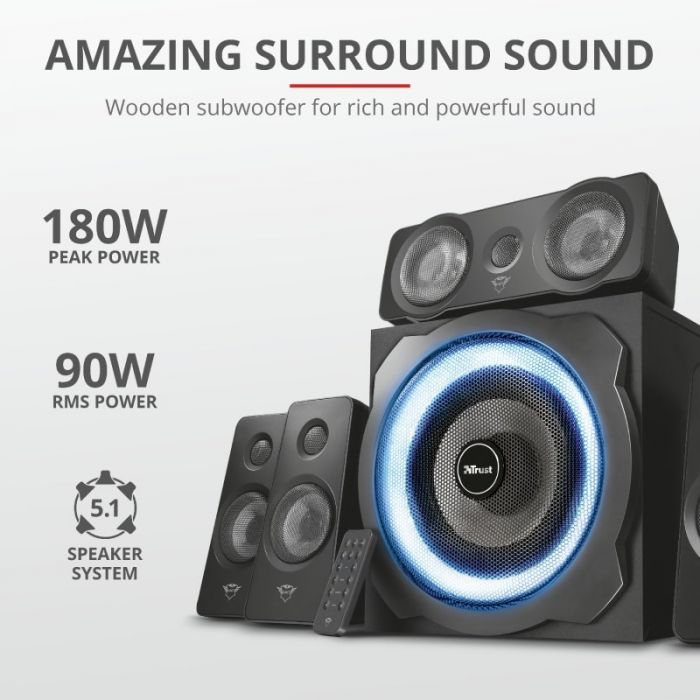 Акустична система (Колонки) Trust 5.1 GXT 658 Tytan Surround Speaker System Black