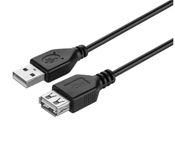 Кабель KITs USB 2.0 (AM/AF) black, 1.8m