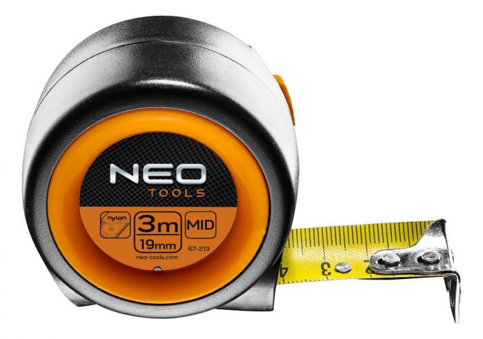 Рулетка NEO компактна сталева стрічка 5 м x 25 мм, з фіксатором selflock, магніт