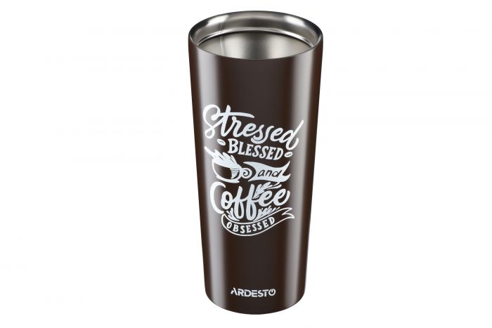 Термокухоль Ardesto Coffee time Cup 450 мл, коричневий, нержавіюча сталь