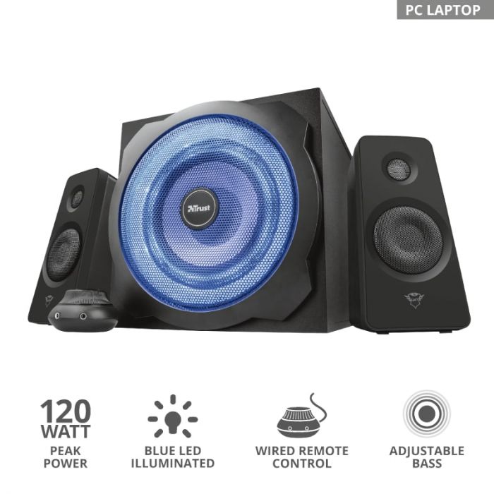 Акустична система (Колонки) Trust 2.1 GXT 628 Tytan Illuminated Speaker Set Black