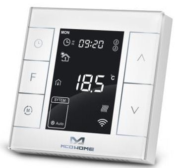 Розумний термостат для керування електричною теплою підлогою MCO Home, Z-Wave, 230V АС, 16А, білий