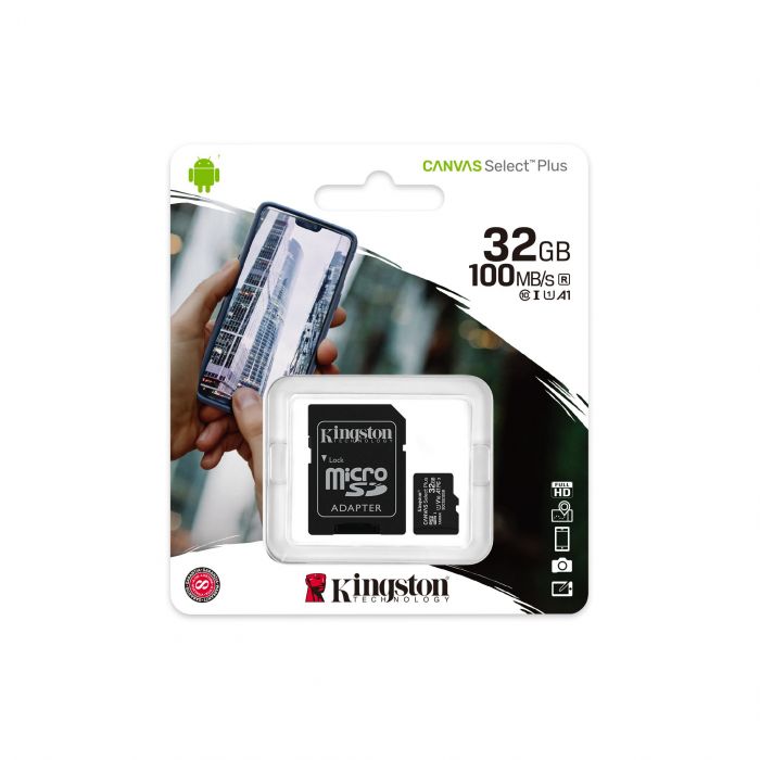 Карта пам'яті Kingston microSD   32GB C10 UHS-I R100MB/s + SD