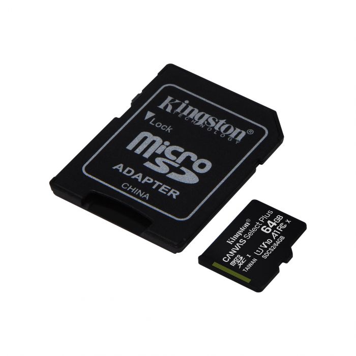 Карта пам'яті Kingston microSD   64GB C10 UHS-I R100MB/s + SD