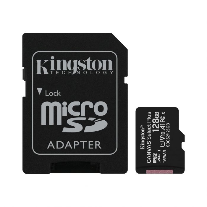 Карта пам'яті Kingston microSD  128GB C10 UHS-I R100MB/s + SD