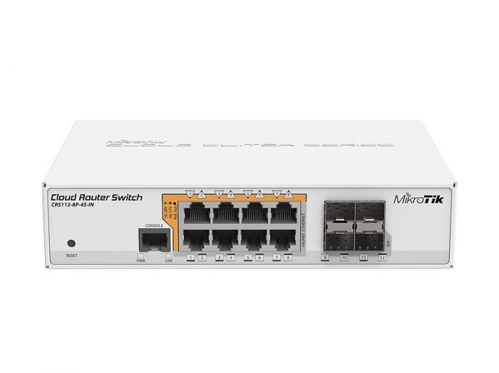Комутатор MikroTik Cloud Router Switch 112-8P-4S-IN