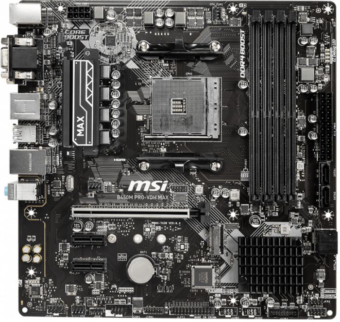 Материнcька плата MSI B450M PRO-VDH MAX sAM4 B450 4xDDR4 HDMI-DVI-VGA mATX