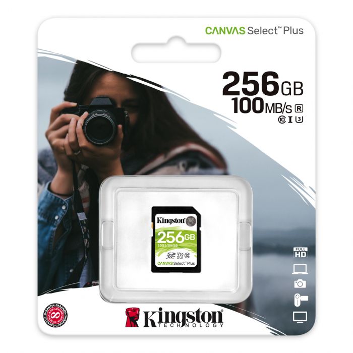 Карта пам'яті Kingston SD 256GB  C10 UHS-I R100MB/s