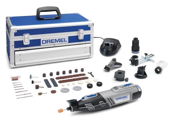 Шліфувально-гравірувальна машина Dremel 8220-5/65, акумуляторна, 12В, 2х2Ah, ЗП, 5000-35000об/хв, 65 насадок, 25см, 0.66кг