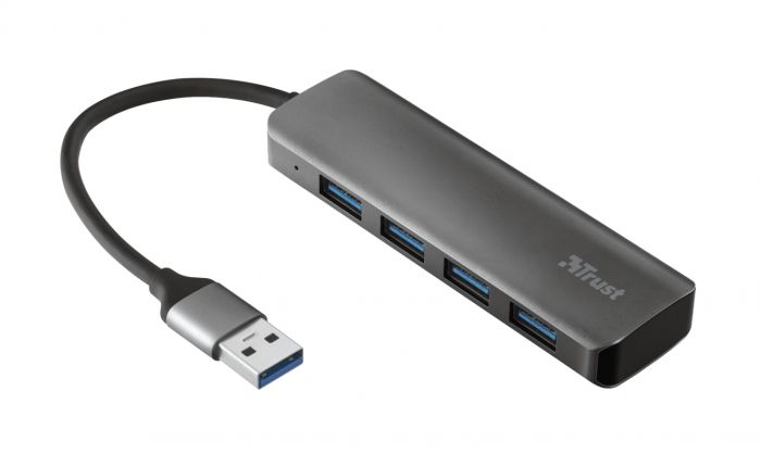 USB-хаб Trust Halyx 4-Port USB-A 3.2 ALUMINIUM