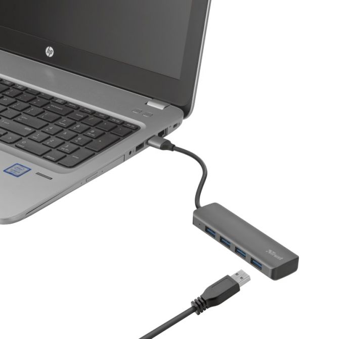 USB-хаб Trust Halyx 4-Port USB-A 3.2 ALUMINIUM