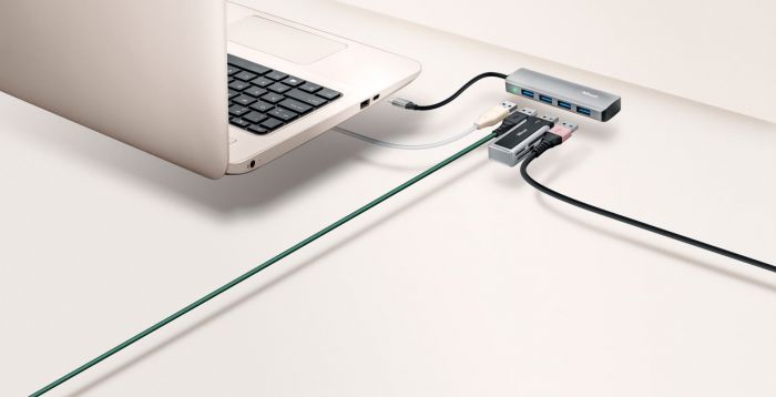 USB-хаб Trust Halyx USB-C to 4-Port USB-A 3.2 ALUMINIUM