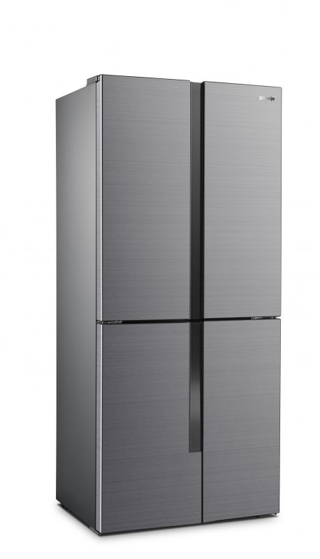 Холодильник SBS Gorenje NRM8181MX, 182х64х80см, 4 двері, 265( 129)л, А+, ST, Інв. , Зона св-ті, Внутр. Диспл, Нерж