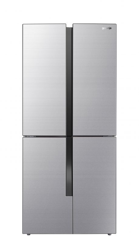 Холодильник SBS Gorenje NRM8181MX, 182х64х80см, 4 двері, 265( 129)л, А+, ST, Інв. , Зона св-ті, Внутр. Диспл, Нерж