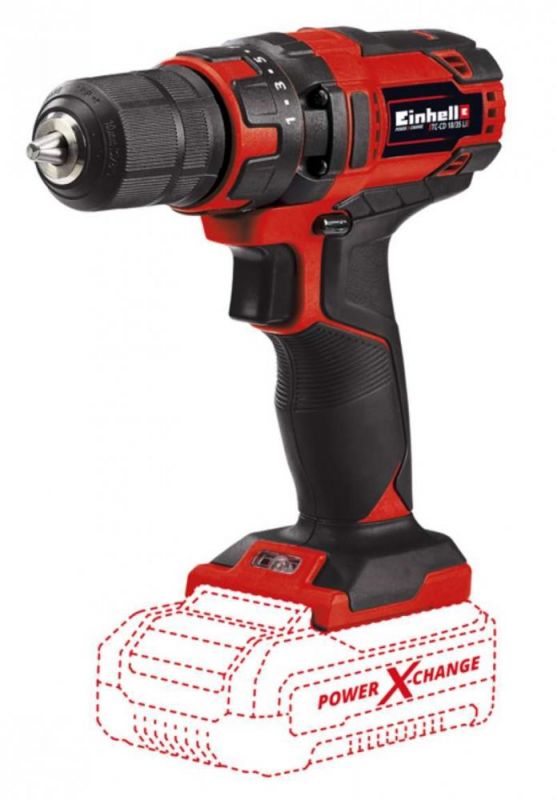 Шуруповерт-дриль Einhell TC-CD 18/35 Li-Solo, PXC, акум., ШЗП, 35Нм, 550 об/хв, 0.97кг, (без АКБ та ЗП)