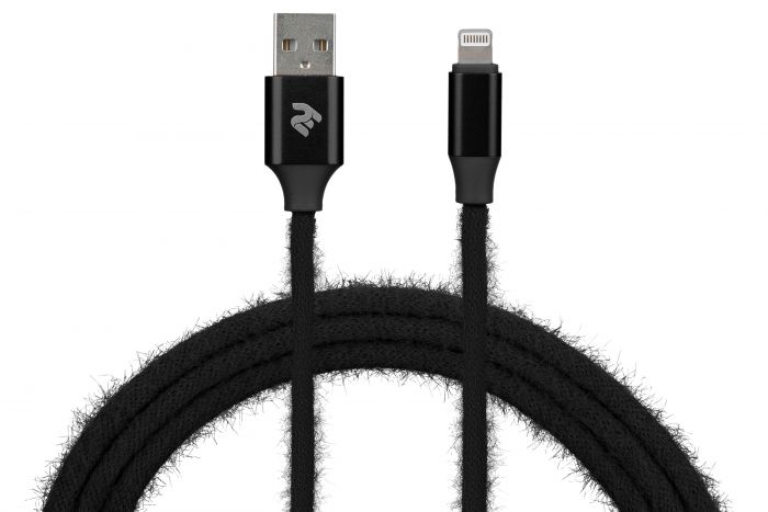 Кабель 2E Fur USB 2.4 - Lightning Cable, 1m, black