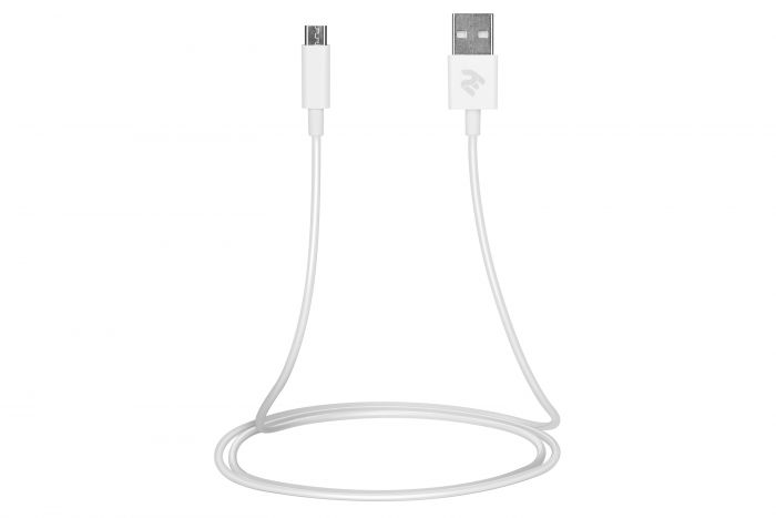 Кабель 2E USB 2.0 - Micro USB Molding Type, 1m, white