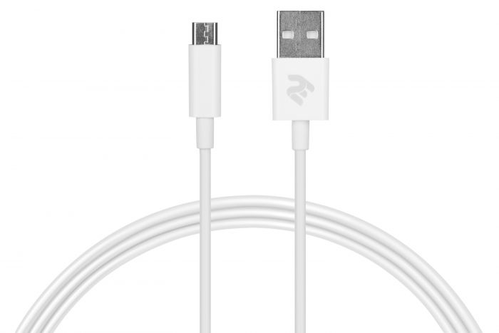 Кабель 2E USB 2.0 - Micro USB Molding Type, 1m, white