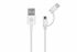 Кабель 2E USB to Micro + Type C, 5V/2.4A, 1m, white