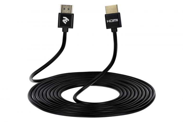 Кабель 2Е HDMI 2.0 (AM/AM), Slim, High Speed, Alumium, black, 2m