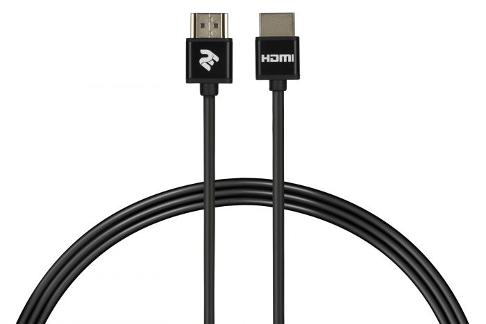 Кабель 2Е HDMI 2.0 (AM/AM), Slim, High Speed, Alumium, black, 2m