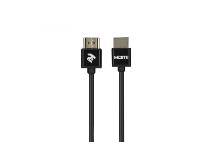 Кабель 2Е HDMI 2.0 (AM/AM), Slim, High Speed, Alumium, black, 2m