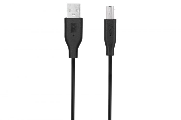 Кабель 2E USB 2.0 (AM/BM) DSTP, 1.8m, black