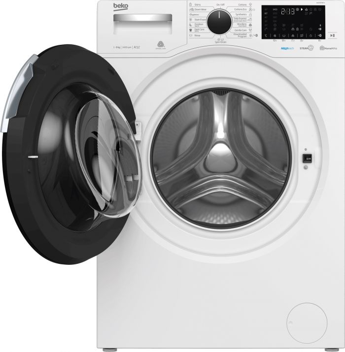 Пральна машина з фронт. зав. BEKO WUE8746N, 8кг, 1400, A+++, Пара, 55см, Дисплей, Білий