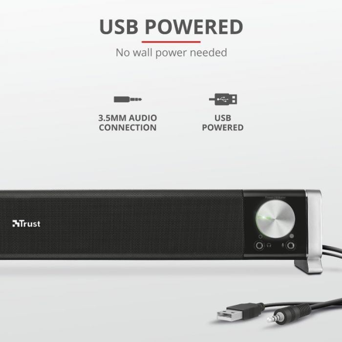 Акустична система (Звукова панель) Trust Asto for PC & TV USB Black
