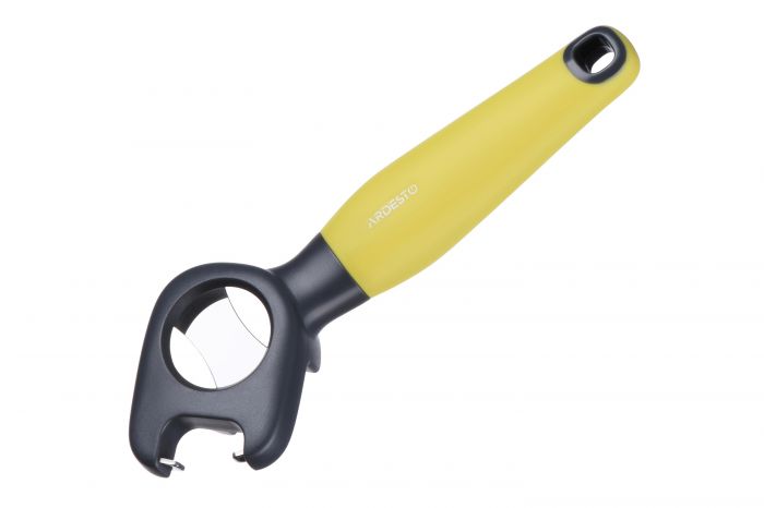 Відкривачка Ardesto Gemini, сірий/жовтий, нерж. сталь, пластик з софт тач