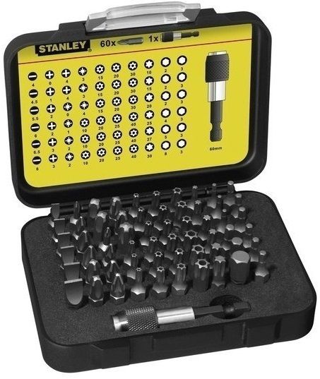 Набір біт Stanley "Expert", з магнітним утримувачем, 1/4", 61 од., в кейсі