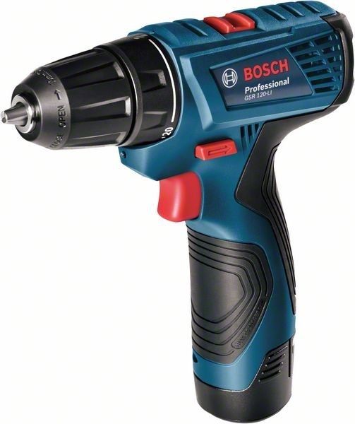 Шуруповерт-дриль Bosch GSR 120-Li, 12V, 2*2 Ач*2 Ач, 14/30 Нм, 400/1500 об/хв, 0.89 кг, кейс, ЗУ