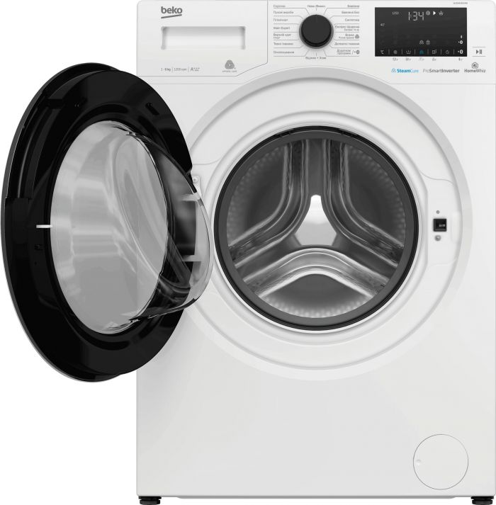 Пральна машина з фронт. зав. BEKO WUE6636XAW, 6кг, 1200, A+++(-10%), Пара, 45см, Дисплей, Білий